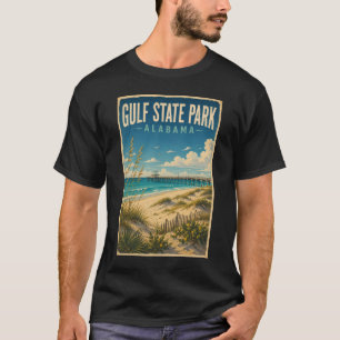 Camiseta Ilustración de Gulf State Park Alabama Arte de Via