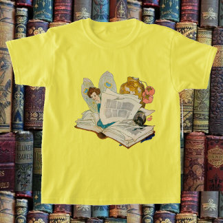 Camiseta Ilustración de hada gusano de libro vintage