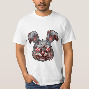 Camiseta Ilustración de Halloween de conejo zombie sangrien