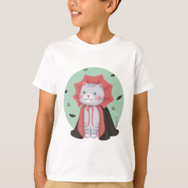 Camiseta Ilustracion de Halloween: Gato de vampiro