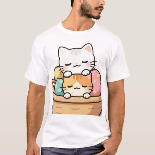 Camiseta Ilustración de helado de gatos kawaii lindos
