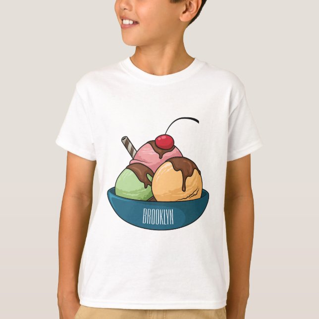 Camiseta Ilustracion de helado personalizado (Anverso)