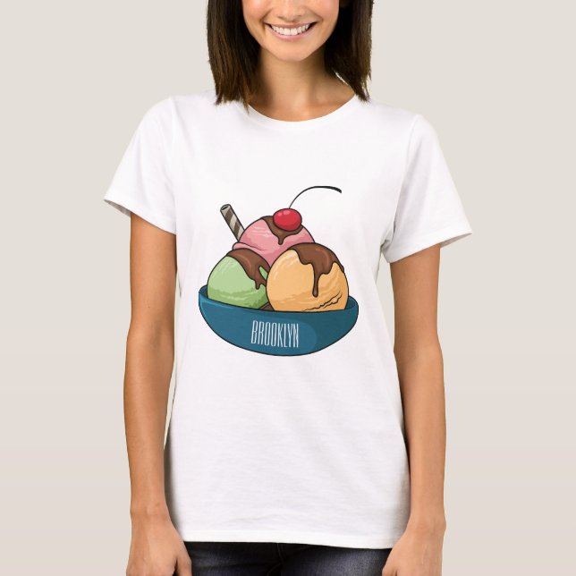 Camiseta Ilustracion de helado personalizado (Anverso)