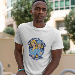 Camiseta Ilustracion de hermanas