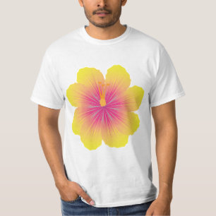 Camiseta Ilustración de Hibisco Amarillo