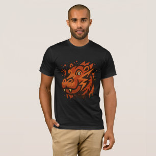 Camiseta Ilustración de Hipopótamo Negrita – Hipopótamo Art