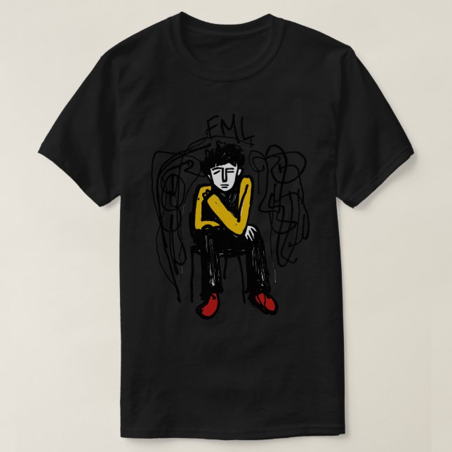 Camiseta Ilustracion de hombre triste de FML TShirt (Diseño del anverso)