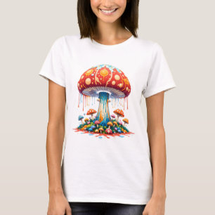 Camiseta Ilustracion de hongos psicodélicos