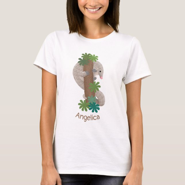Camiseta Ilustracion de hormigón de pangolin feliz (Anverso)