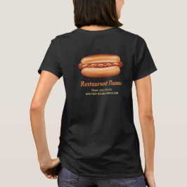 Camiseta Ilustración de Hot Dog Personalizable Restaurante 