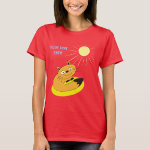 Camiseta Ilustración de humor de gato introvertido acogedor