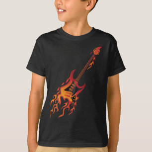 Camiseta Ilustracion de incendio de guitarra eléctrica