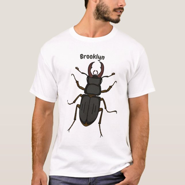 Camiseta Ilustración de insecto escarabajo ciervo (Anverso)