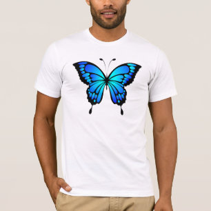 Camiseta Ilustracion de insectos azules de mariposa-20284