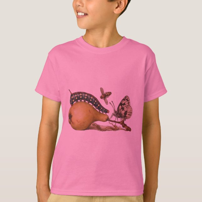 Camiseta Ilustracion de insectos de fruta de mariposa de ab (Anverso)