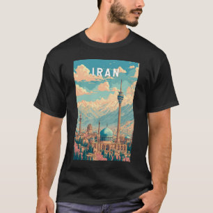 Camiseta Ilustración de Irán Viaje Arte Vintage