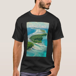 Camiseta Ilustración de Islas Marshall Arte de Viaje Vintag