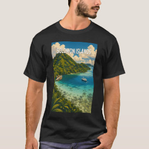 Camiseta Ilustración de Islas Salomón Viaje Arte Vintage