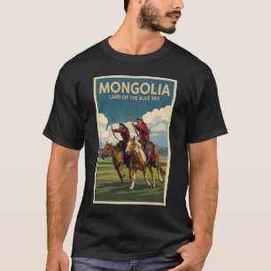 Camiseta Ilustración de jinetes de Mongolia Arte de viaje v