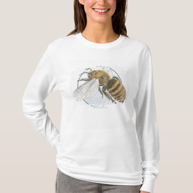 Camiseta Ilustracion de la abeja europea de la miel (Anverso)