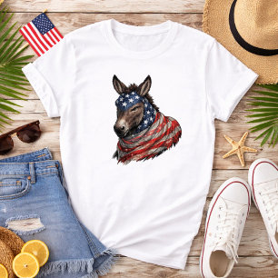 Camiseta Ilustración de la bandera del burro americana
