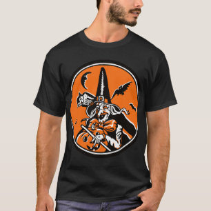 Camiseta Ilustracion de la bruja y del búho de Halloween