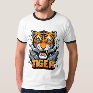 Camiseta Ilustracion de la cabeza del tigre fuerte - Tige d