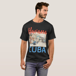 Camiseta Ilustracion de la calle de La Habana Cuba, hombres