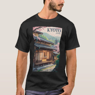 Camiseta Ilustración de la Casa de Japón en Kioto Arte de v