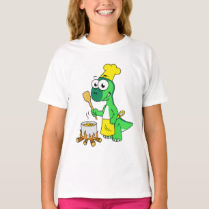 Camiseta Ilustracion De La Cocina De Los Dinosaurios Parasa