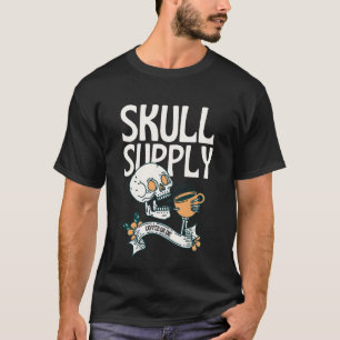 Camiseta Ilustracion de la Copa de Coffee y Skull