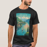 Ilustración de la costa de Amalfi en Italia Arte d