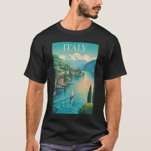 Camiseta Ilustración de la costa de Amalfi en Italia Arte d