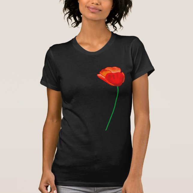 Camiseta Ilustracion de la flor de amapola roja (Anverso)