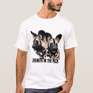 Camiseta Ilustración de la fuerza del perro salvaje african