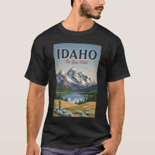 Camiseta Ilustración de la gama Sawtooth de Idaho Arte de v