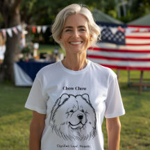 Ilustracion de la línea negra del retrato de Chow