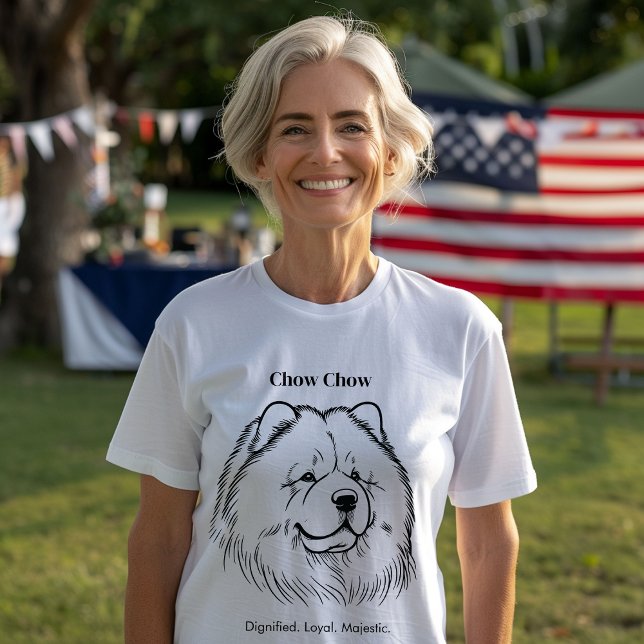 Camiseta Ilustracion de la línea negra del retrato de Chow (Subido por el creador)