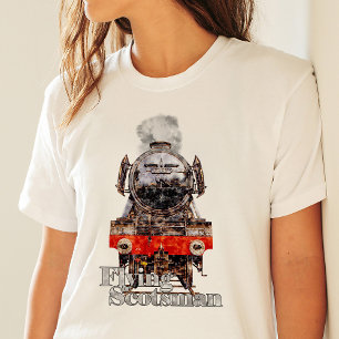 Camiseta Ilustración de la locomotora de vapor Flying Scots