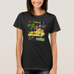 Camiseta Ilustracion De La Mano De Kentucky Map Tourist Pl