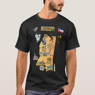 Camiseta Ilustracion de la mano dibujado en el mapa turísti