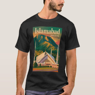 Camiseta Ilustración de la Mezquita Faisal de Islamabad Pak