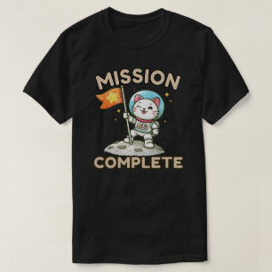 Camiseta Ilustración de la misión completada del gato astro