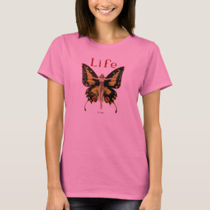 Camiseta Ilustracion de la mujer voladora de mariposa flapp