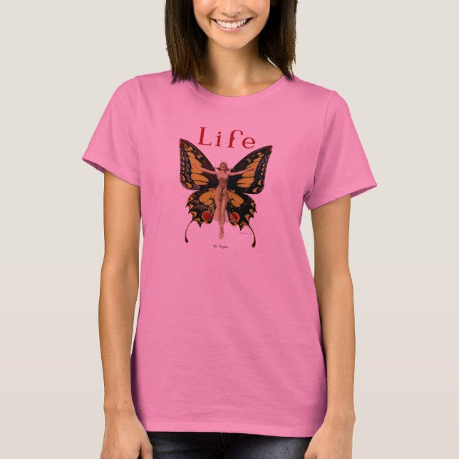 Camiseta Ilustracion de la mujer voladora de mariposa flapp (Anverso)