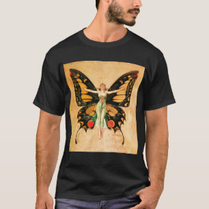 Camiseta Ilustracion de la mujer voladora de mariposa flapp