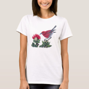 Camiseta Ilustración de la naturaleza de Hawaii con Apapane