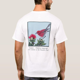Camiseta Ilustración de la naturaleza de Hawaii con Apapane