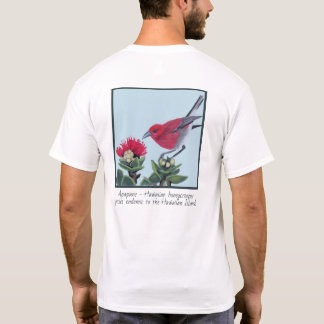Camiseta Ilustración de la naturaleza de Hawaii con Apapane