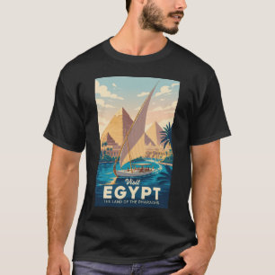 Camiseta Ilustración de la pirámide de Egipto Arte de viaje